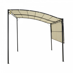 Záhradná oceľová pergola so skladacou strechou 3 x 2,5 m | krémová č.2