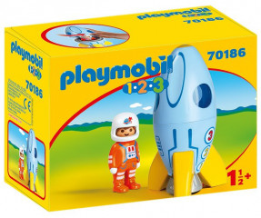 Playmobil 1.2.3 70186 Astronaut s raketou č.1