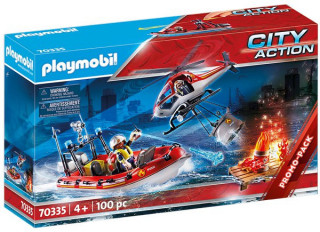 Playmobil 70335 Hasiči s vrtuľníkom a člnom č.1