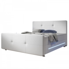 Posteľ Box Spring Oakland s LED osvetlením 180 x 200 cm | biela č.2