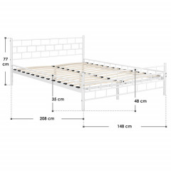 Kovová posteľ Malta 140 x 200 cm | biela č.3