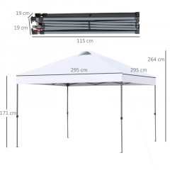 Skládací zahradní altán 2,95 x 2,95 x 2,64 m | bílý č.2