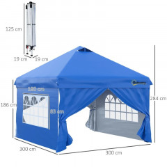 Skládací zahradní altán 3x3m | modrý č.2