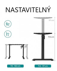 Výškově nastavitelný rám stolu | Černý č.3