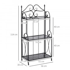 Kovový stojan na květiny 56 x 30 x 114 cm | 3 police č.3