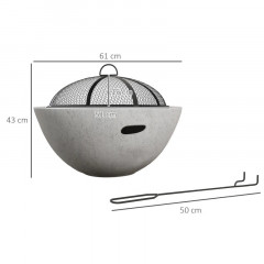 Přenosné zahradní ohniště 2v1 šedé | Ø61 x 43 cm č.2