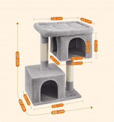 Škrabadlo pro kočky 68 x 48 x 101 cm | světle šedé č.3