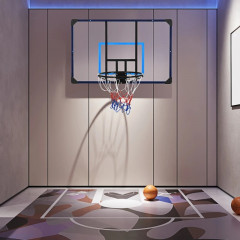 Nástěnný basketbalový koš se sítí | 113 x 61 x 73 cm č.2