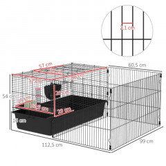 Klec pro malá zvířata 112,5 x 99 x 54 cm | černá č.2