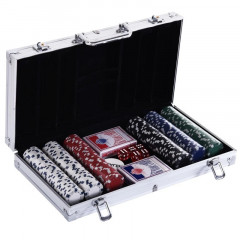 Přenosný pokerový set s 300 žetony | 38x20,5x6,5 cm č.1