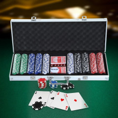 Přenosný pokerový set s 500 žetony | 55,5 x 22 x 6,5 cm č.2