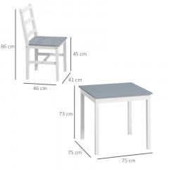 Jídelní sestava pro dvě osoby | bílá + šedá č.3