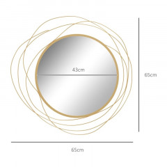 Nástěnné kulaté zrcadlo Φ65 cm | zlaté č.3