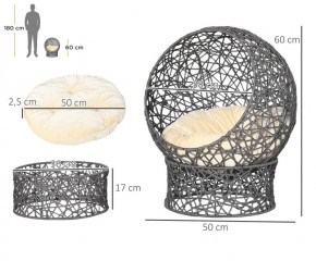 Jeskyně pro kočky 50 cm x 50 cm x 60 cm | antracit č.2