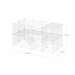 Kovový výběh pro malá zvířata 143 x 73 x 71 cm | bílý č.3