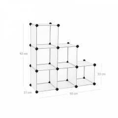 Variabilní regálový organizér 93 x 31 x 93 cm | Bílý č.3