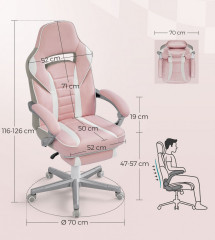 Ergonomická herní židle | růžová č.3