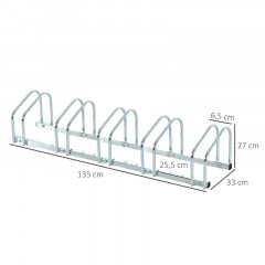 Stojan pro 5 jízdních kol 130x33x27 cm | stříbrný č.2