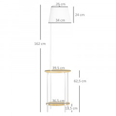 Stojací lampa se 2 policemi | přírodní + bílá č.2