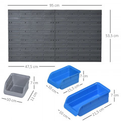 Nástěnný držák na nářadí s úložnými boxy | 54 x 22 x 95 cm č.3