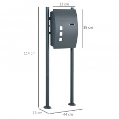 Poštovní schránka 44x15x114 cm | antracit č.2