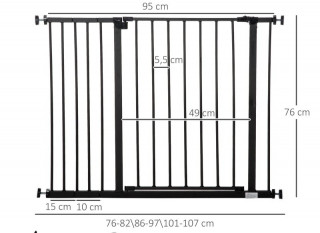 Bezpečnostní zábrana do dveří 72-107 x 76 cm | černá č.3