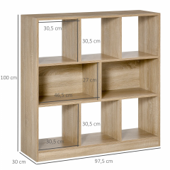 Třípatrový regál 97.5x30x100 cm | přírodní č.3