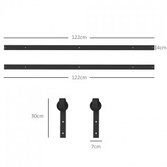 Kování pro posuvné dveře 244x0.5x4 cm | černé č.1